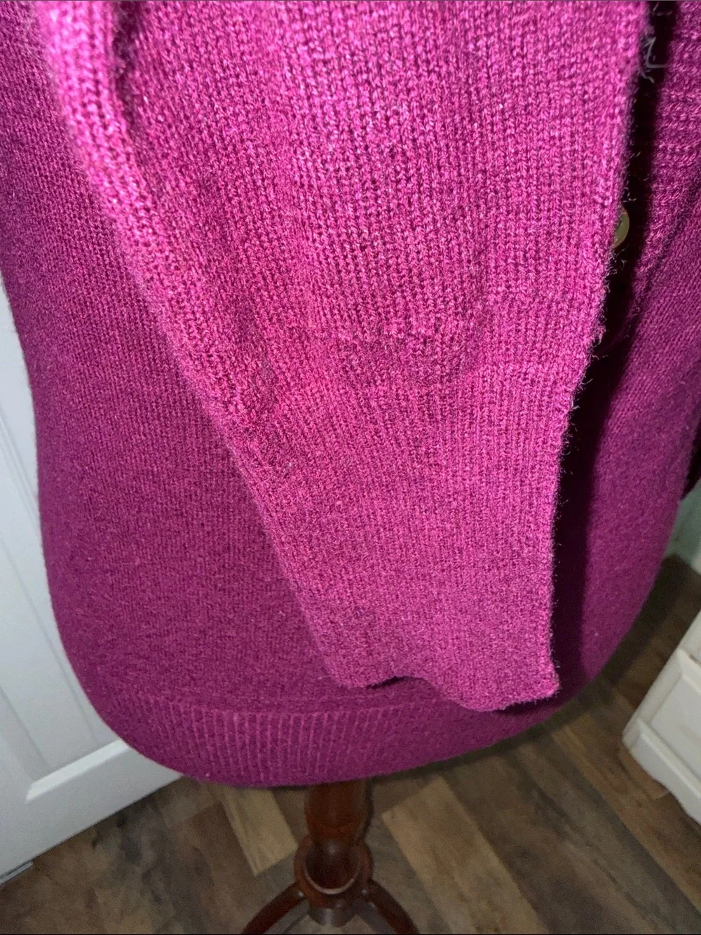 Tory Burch Audra Mock Neck Wool Cashmere Sweater Berry Sz XS